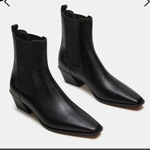 Steve Madden EVAN BLACK LEATHER BOOTS size 11
